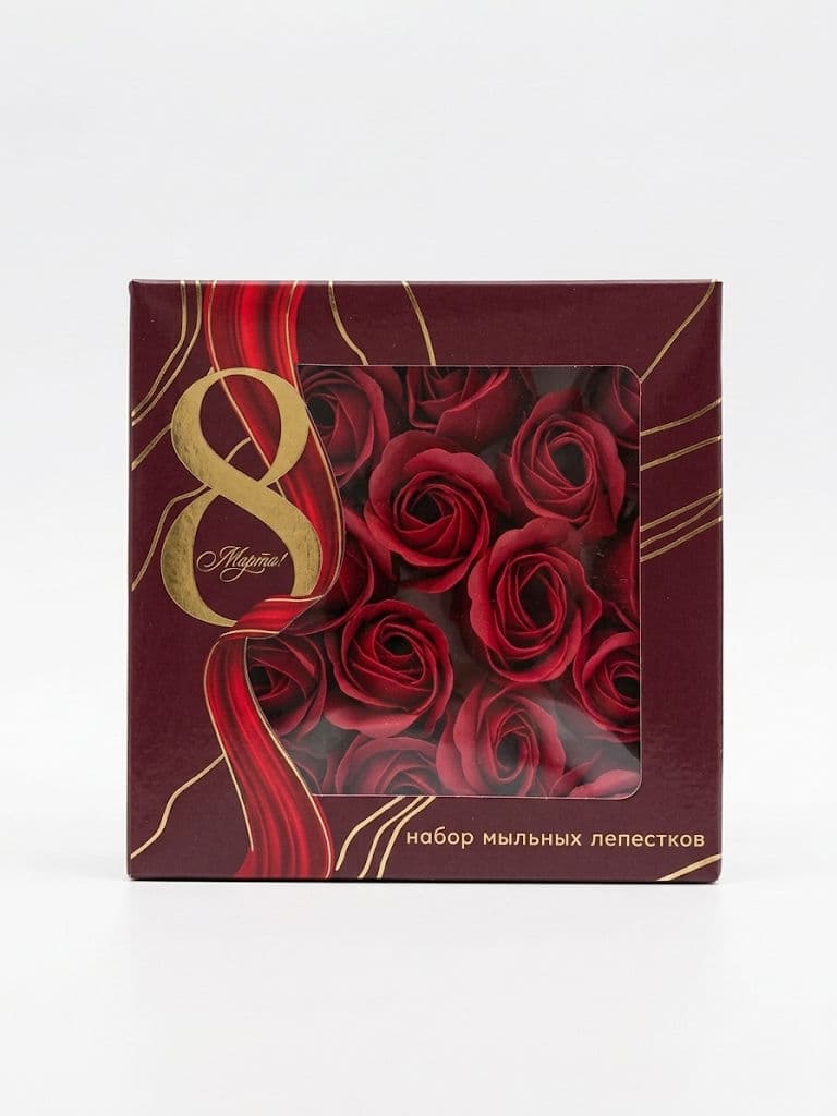 Мыльные розы в подарочной коробке(Красные)